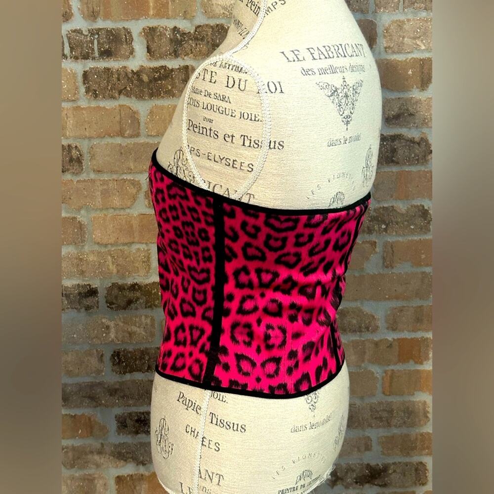 Ann chery hot pink animal print faja tummy control waist shapewear corset sz 38 - Picture 5 of 8